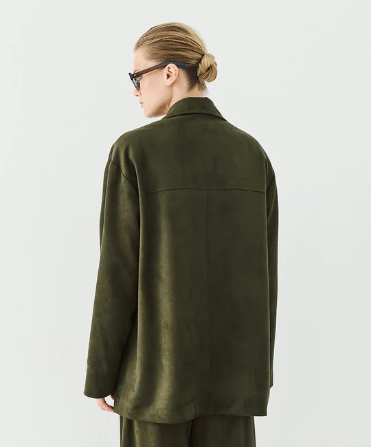 Blazer effet daim à poches — vue 4