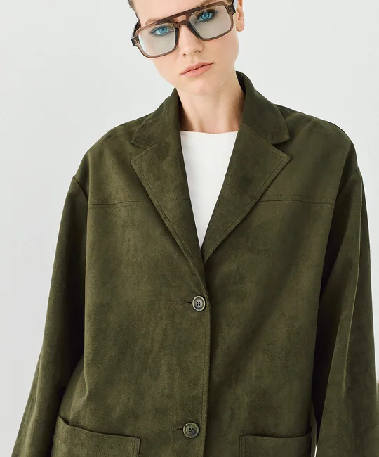 Blazer effet daim à poches — vue 5