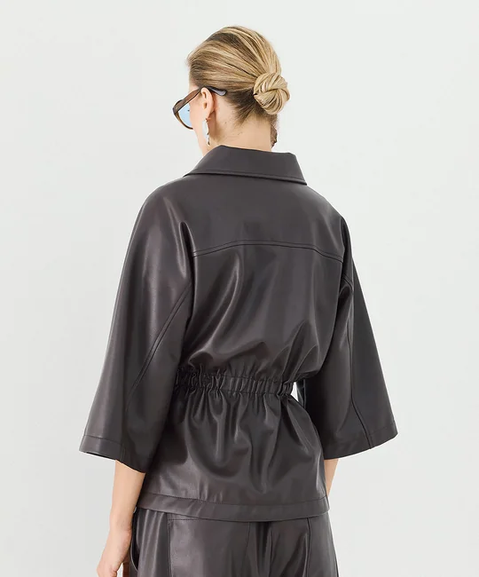 Veste en simili cuir à coulisse — vue 4
