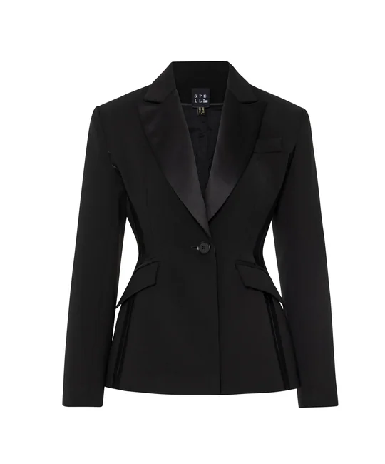 Blazer ajusté à détails satinés — vue 6