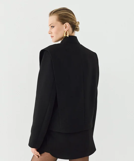 Blazer court sans revers — vue 3