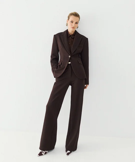Blazer cintré un bouton — Café