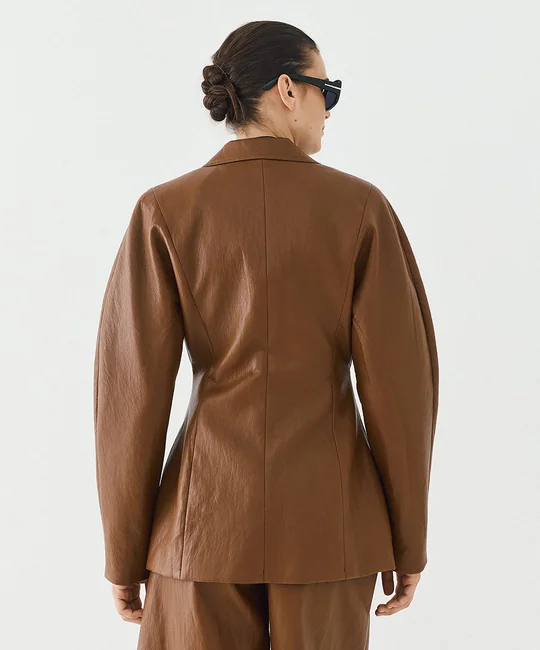 Blazer ajusté en simili cuir — vue 4