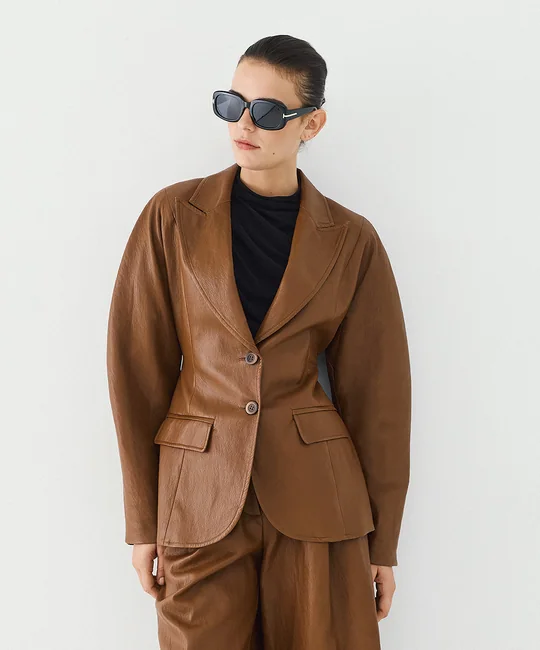 Blazer ajusté en simili cuir — vue 3
