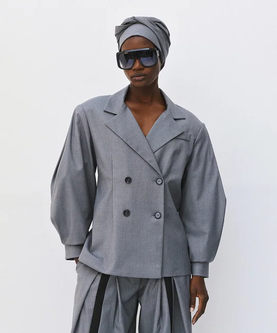 Blazer croisé à manches bouffantes — vue 4