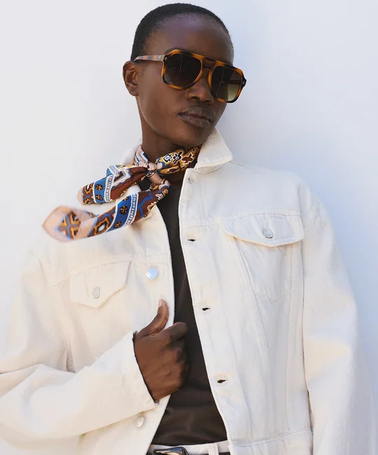 Veste en jean ceinturée — vue 5