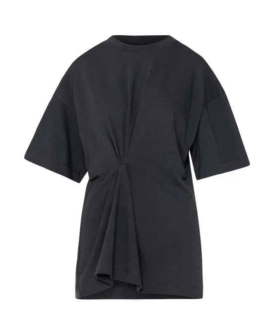T-shirt long plissé en coton — vue 6