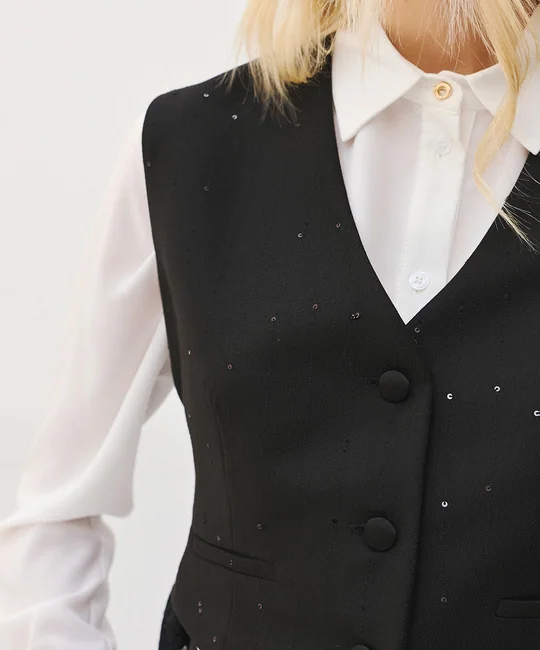 Gilet de tailleur à dos dentelle — vue 3