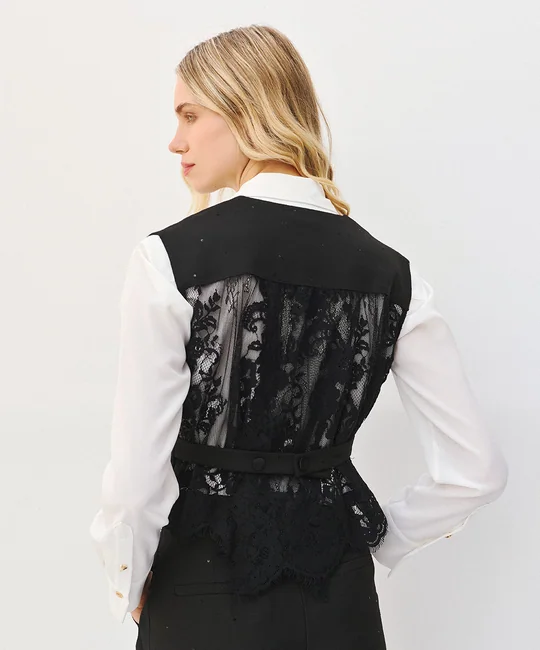 Gilet de tailleur à dos dentelle — vue 4