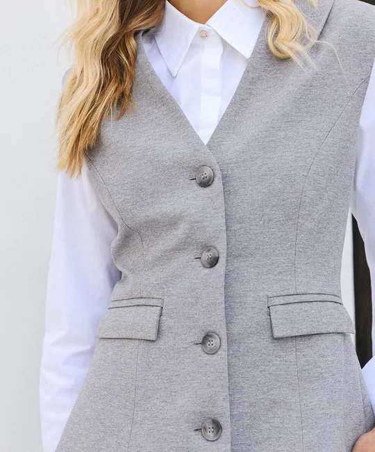 Gilet de tailleur long à poches — vue 3