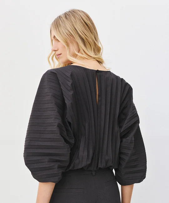 Top plissé manches kimono — vue 4
