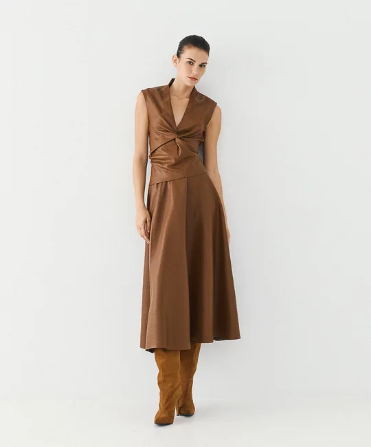 Top en simili cuir noué — vue 2