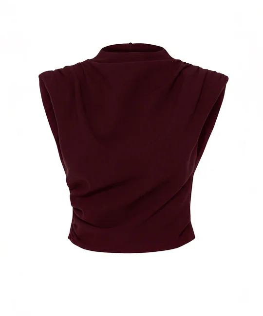 Top col bénitier à épaulettes — Bordeaux