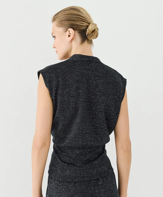 Top cache-cœur en maille lurex — vue 3