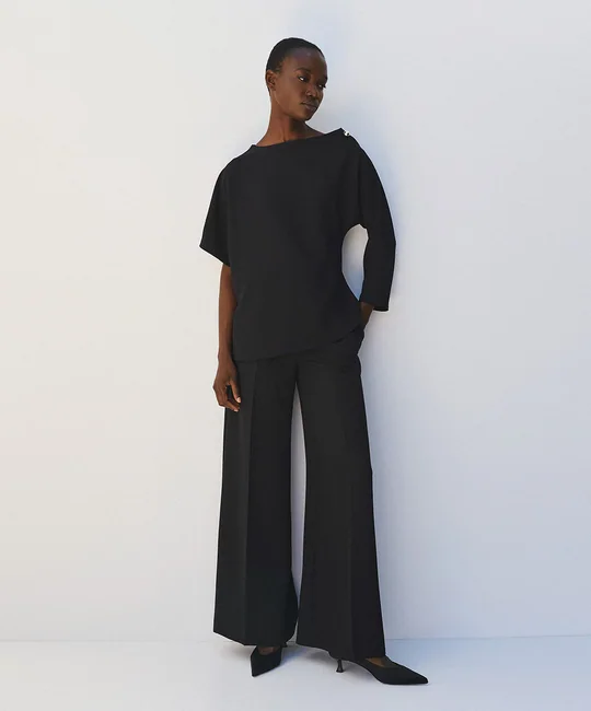 Blouse à manches asymétriques — Noir