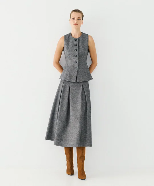 Gilet de tailleur boutonné — Gris