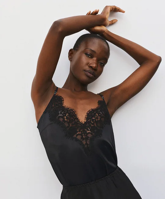 Top satiné style lingerie — vue 1
