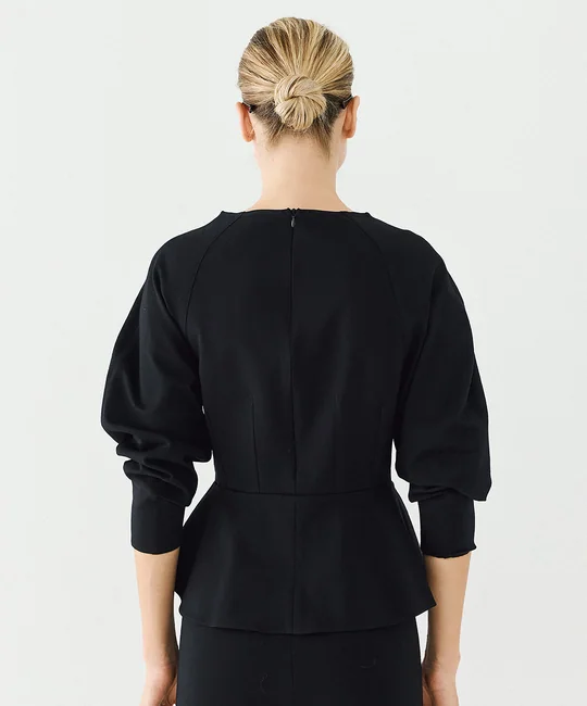 Blouse péplum à manches longues — vue 3