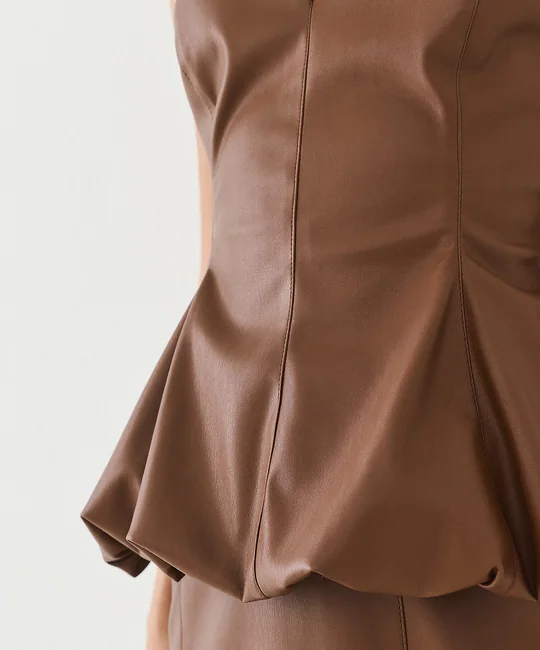 Top péplum en simili cuir — vue 5