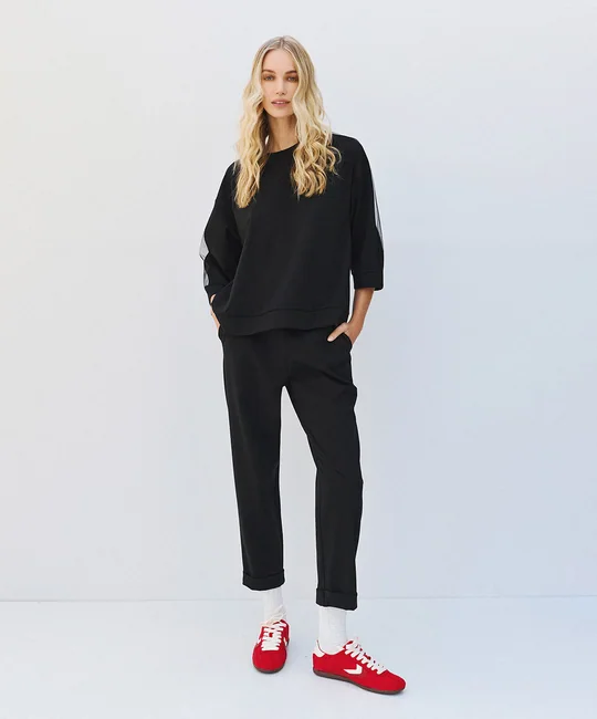 Blouse à manches transparentes — Noir