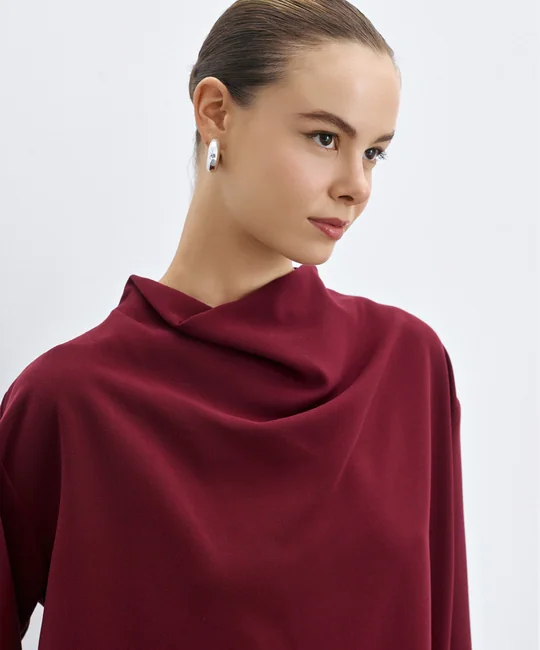 Blouse à col drapé — vue 3