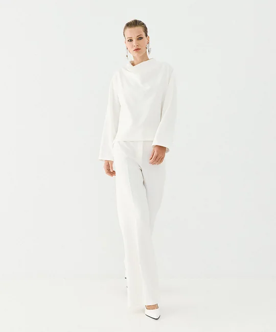 Blouse à col drapé — vue 3