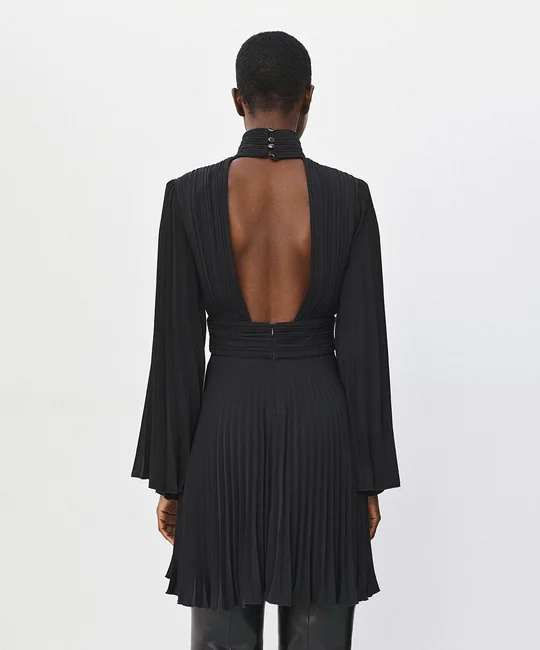 Robe courte plissée dos ouvert — vue 4