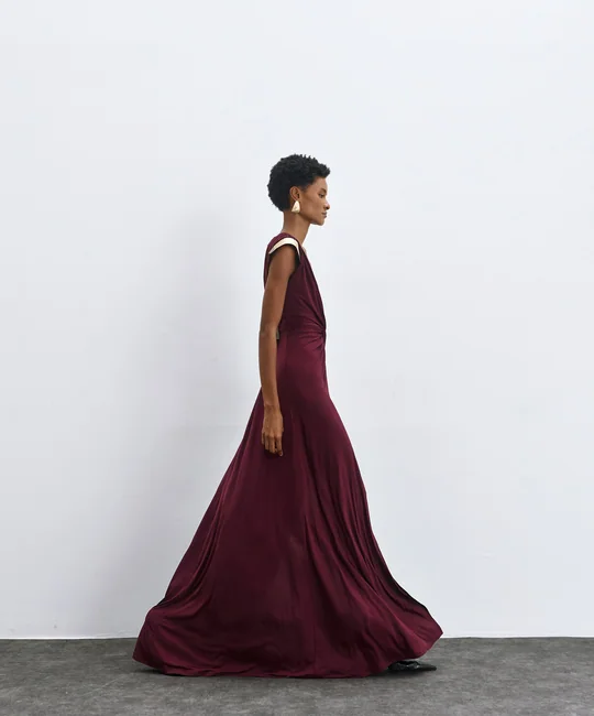 Robe longue nouée fendue — vue 3