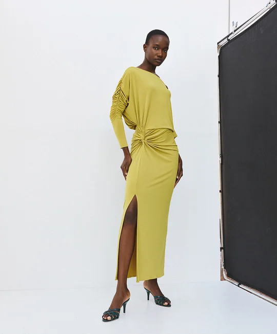 Robe longue nouée et froncée — vue 3