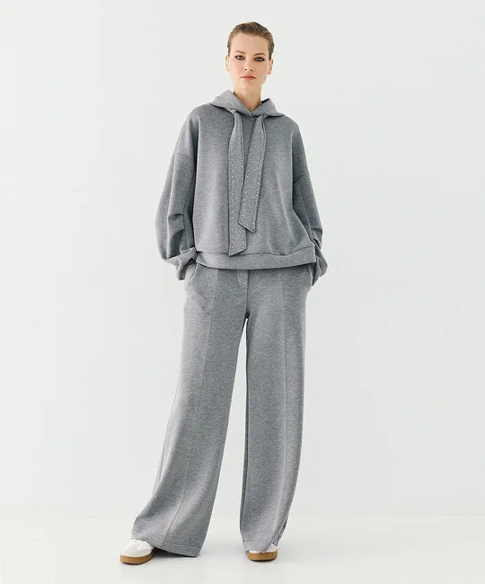Pantalon large fluide taille élastique — vue 3