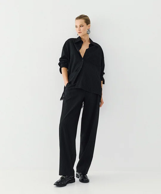 Pantalon carotte rayé — vue 4