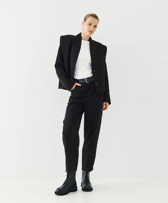 Pantalon barrel — Noir
