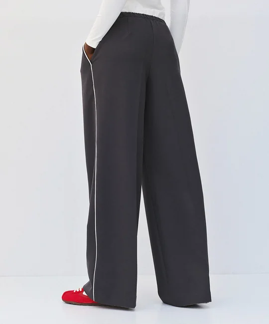 Pantalon large à passepoil contrasté — vue 4