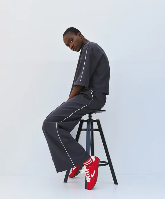 Pantalon large à passepoil contrasté — vue 5