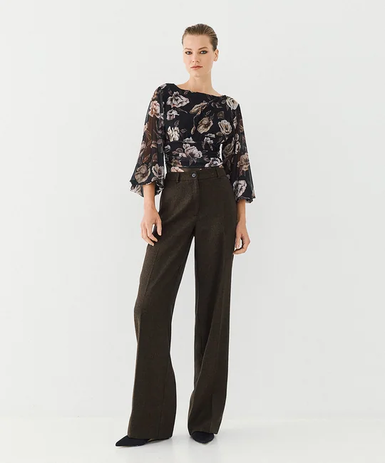 Pantalon palazzo — Olive