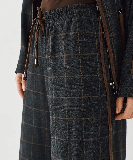Pantalon à carreaux taille élastique — vue 4