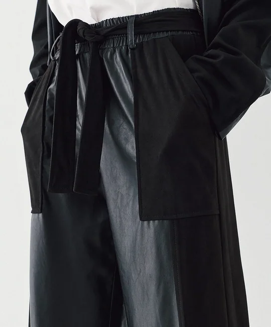 Pantalon simili cuir et suédine — vue 3