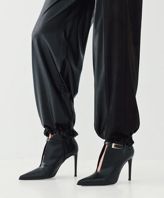 Pantalon simili cuir et suédine — vue 5