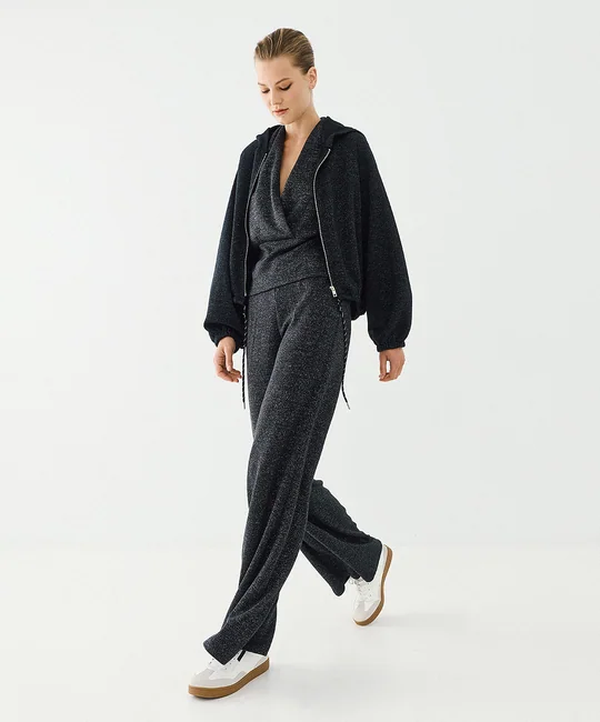 Pantalon en maille lurex — Beige