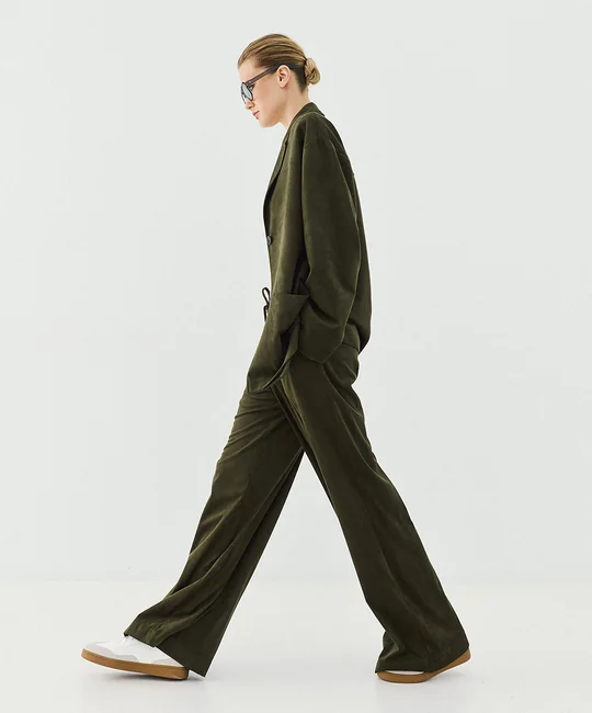 Pantalon suédine taille élastique — vue 3