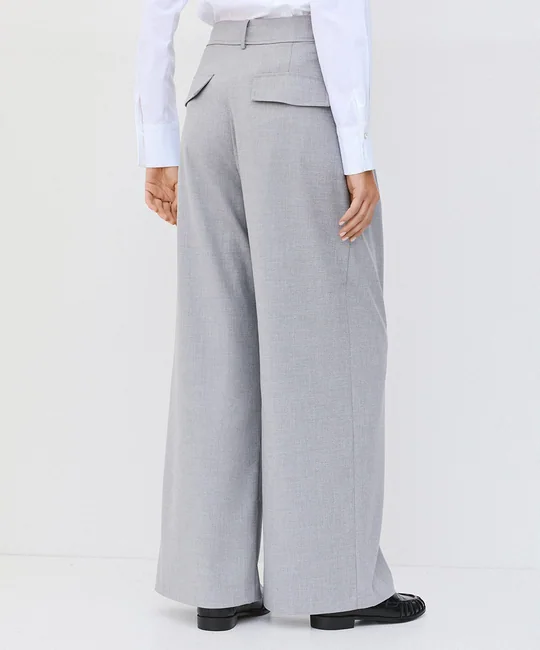 Pantalon large taille haute à pinces — vue 4