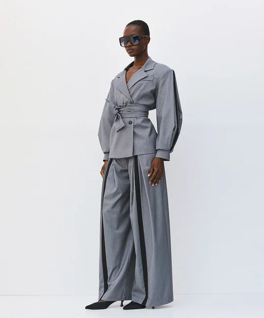 Pantalon large à plis contrastés — vue 4