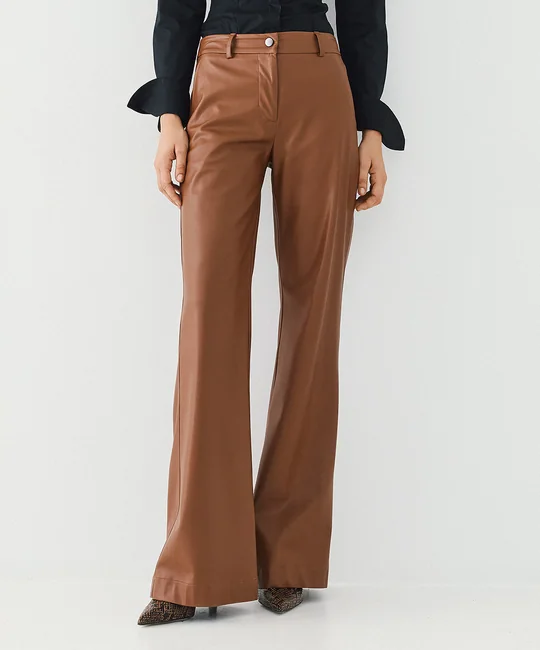Pantalon évasé en simili cuir — vue 2