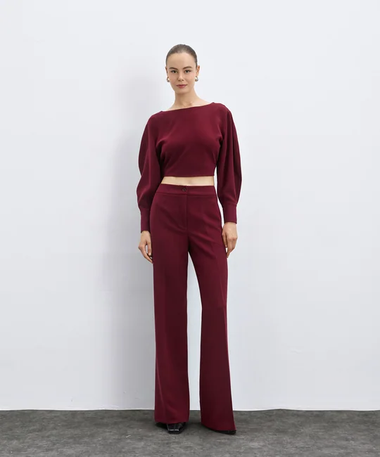Pantalon droit — Bordeaux