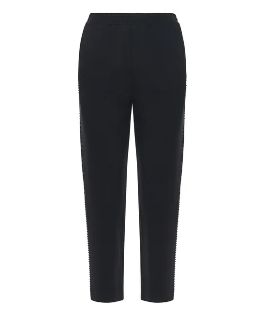 Pantalon droit 7/8 taille élastique à strass — vue 5