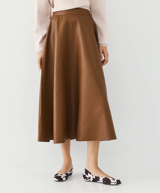 Jupe midi en simili cuir — vue 2