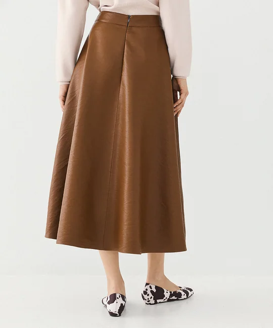 Jupe midi en simili cuir — vue 3