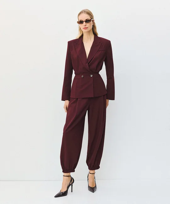Blazer croisé ajusté — Prune