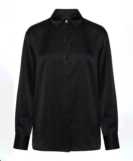 Chemise à ourlet arrondi — Noir