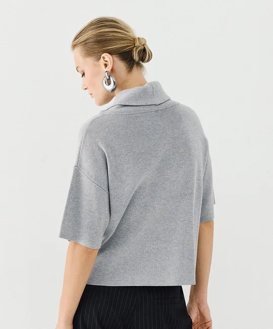 Pull manches courtes col montant — vue 4